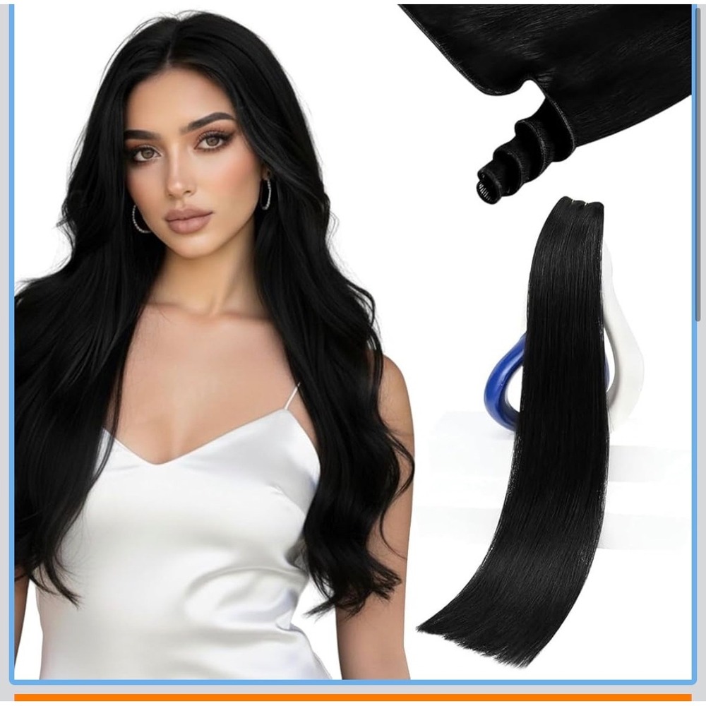 Sunny Hair Seamless Genius Weft Hair Extensions 24 Inch 80g Jet Black new